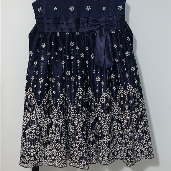 EUC LOVE byspecialoccasions Girl Navy Sequin Dress - Picture 3 of 7
